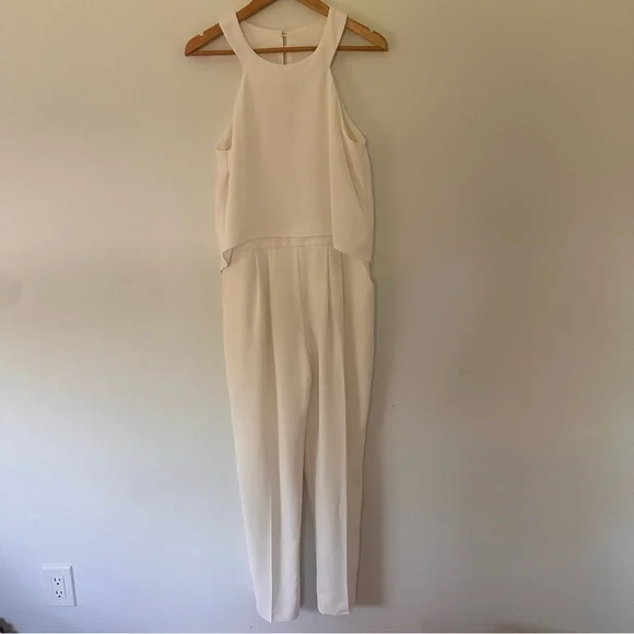 Trina Turk Ivory Bridal Jumpsuit Size 6 Civil Wedding Rehearsal Dinner
